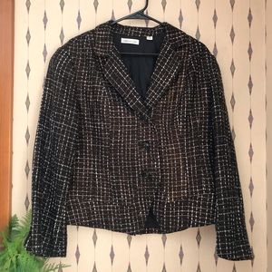 Coldwater Creek Black Gold Button Down Blazer, 16